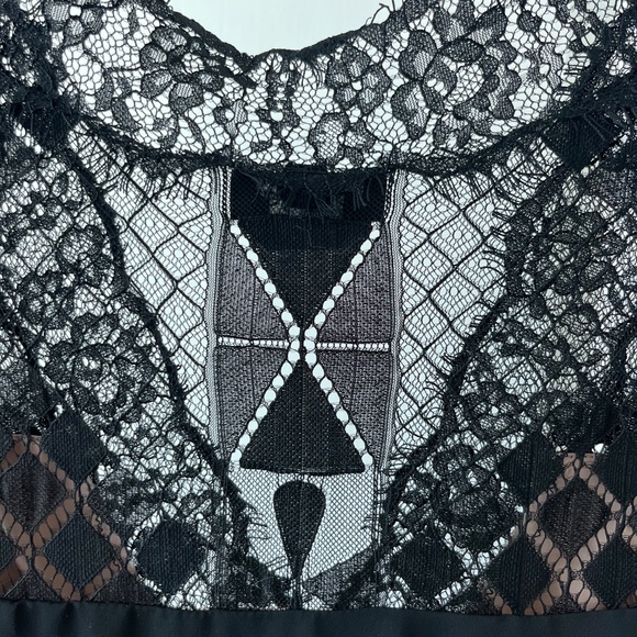 Bebe Black Lace Bodycon Dress – Sheer Panel Detail - Picture 8 of 11